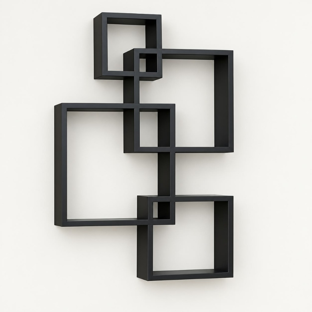 Interlocking Geometric Floating Wall Shelves