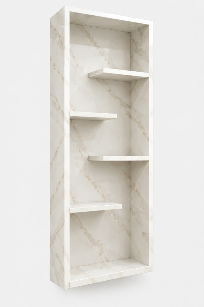 Modern Tiered Marble Finish Wall Shelf