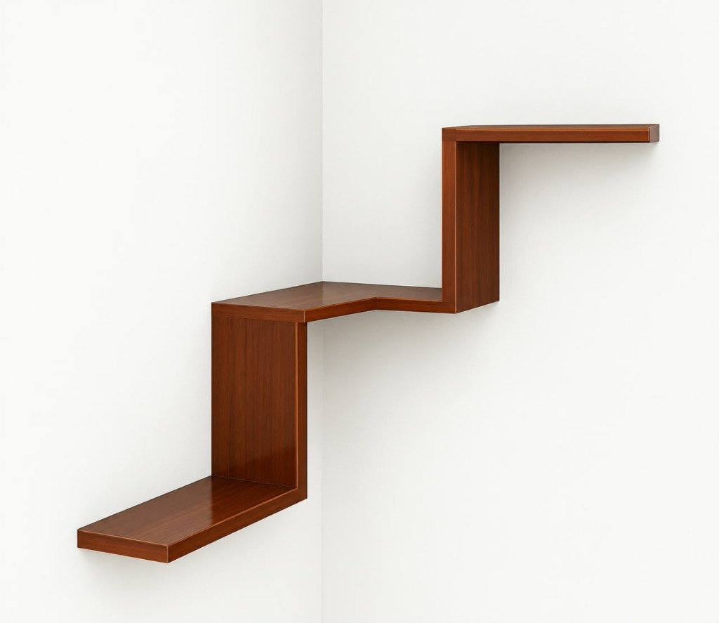 Zigzag Modern Floating Corner Wall Shelf